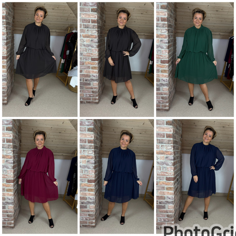 Sukienka pod szyję elegancka