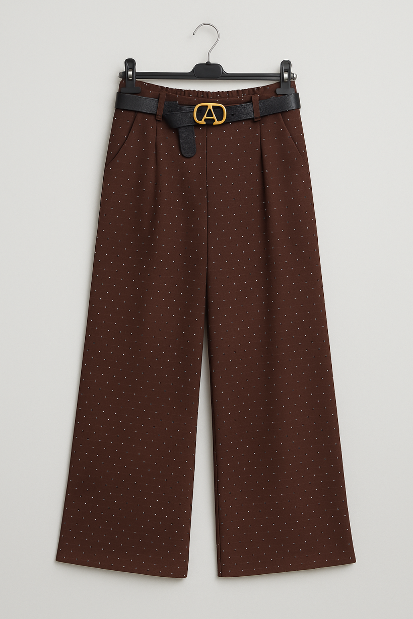 Spodnie cekiny czekolada 1857