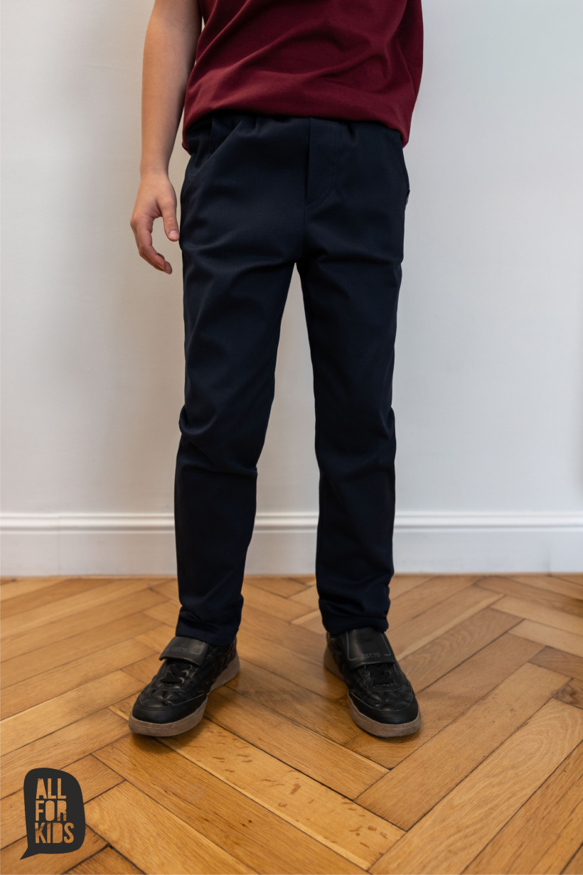 SPODNIE GRANATOWE ELEGANT Z TKANINY AFK