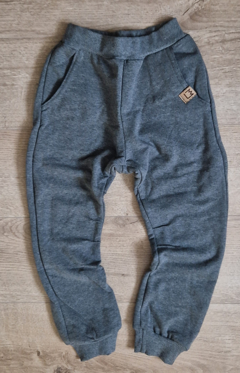 SPODNIE OCIEPLANE SZARE MELANŻ MIMI