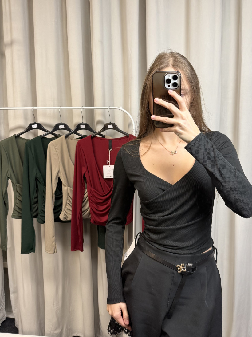 Bluzka prążek wiązana 