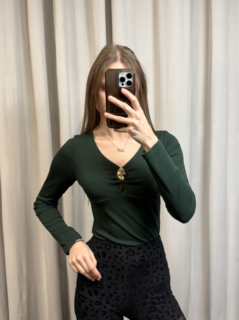 Bluzka prążek złote zdobienie 