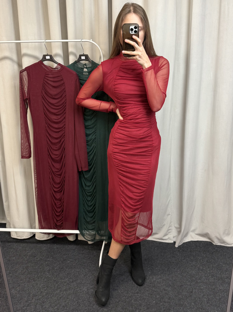 Sukienka marszczona cała długa 