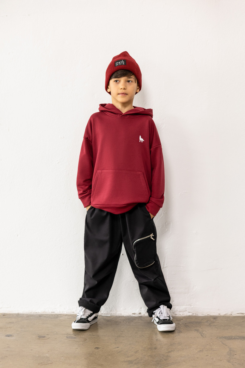 BLUZA KANGURKA BORDO MASH MNIE