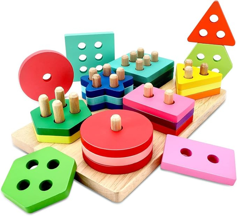 Montessori zabawka dla dzieci w wieku od 1, 2, 3 lata, drewniana zabawka