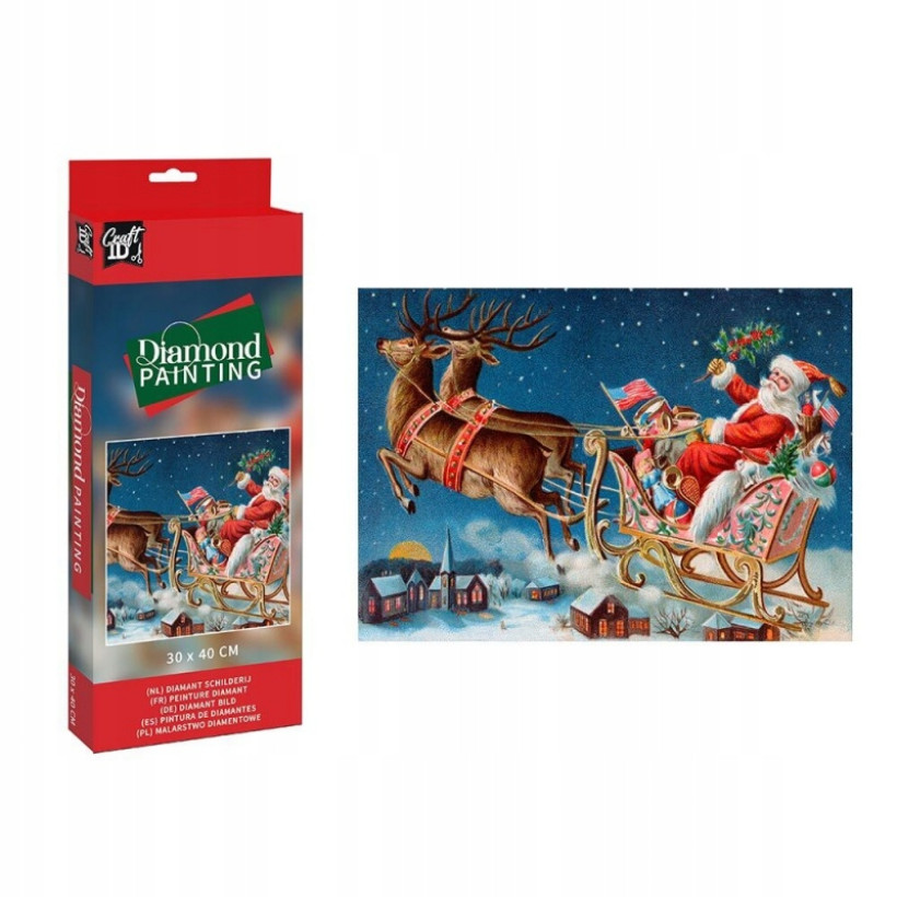 BOŻE NARODZENIE SANKI OBRAZEK DIAMENCIKI GRAFIX