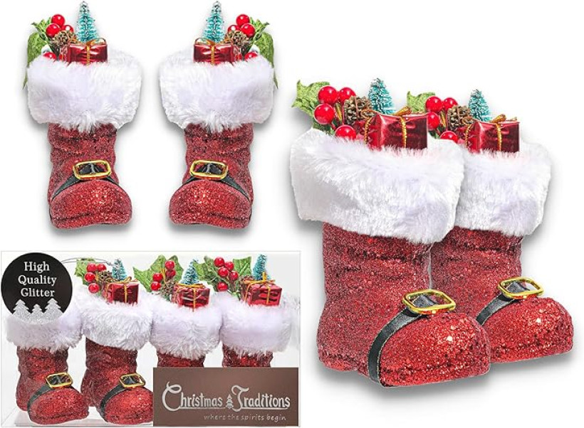 Ozdobne buciki na choinkę