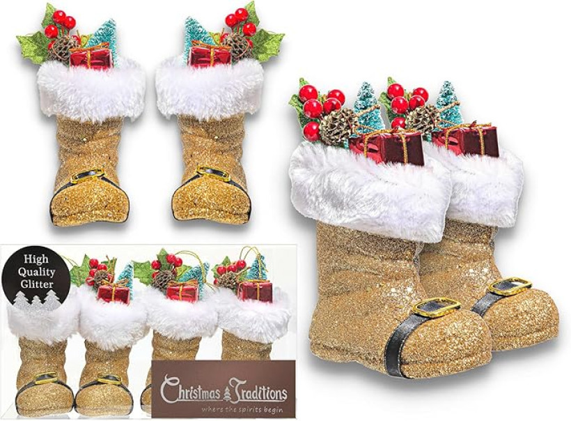 Ozdobne buciki na choinkę