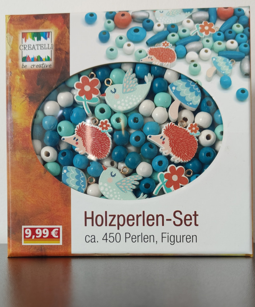 Zestaw drewnianych koralików