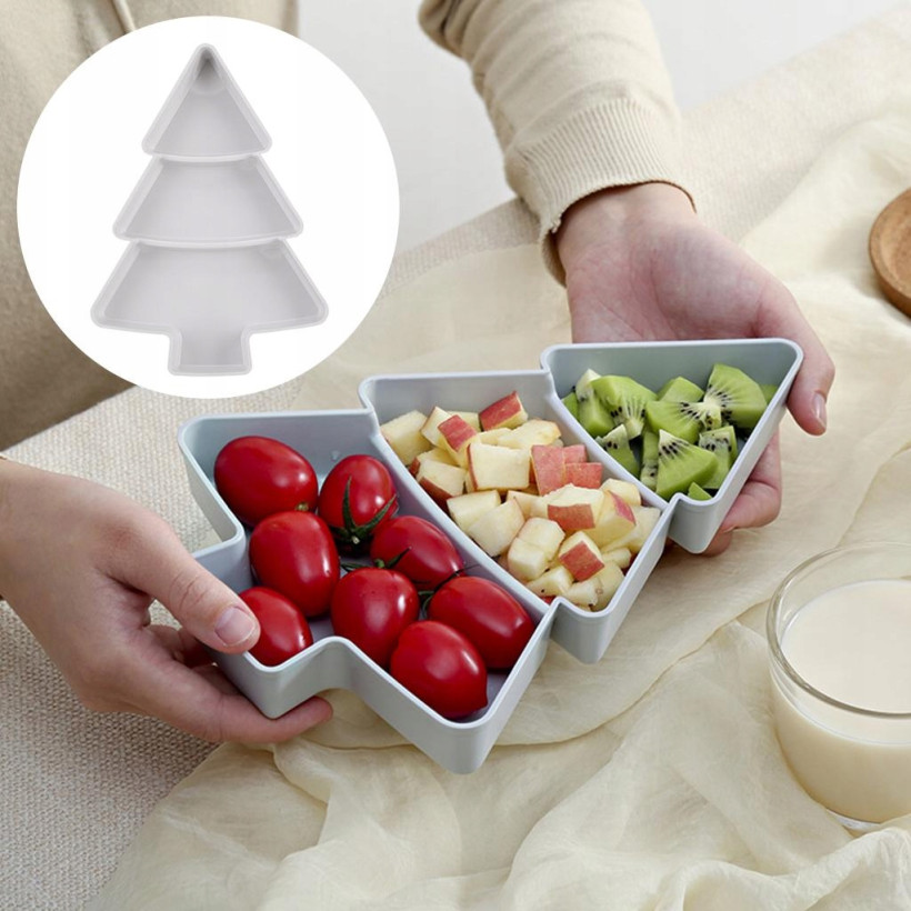 Przekąski w kształcie drzewa Półmisek Taca z przegródką na przekąski spożywcze Orzechy Białe