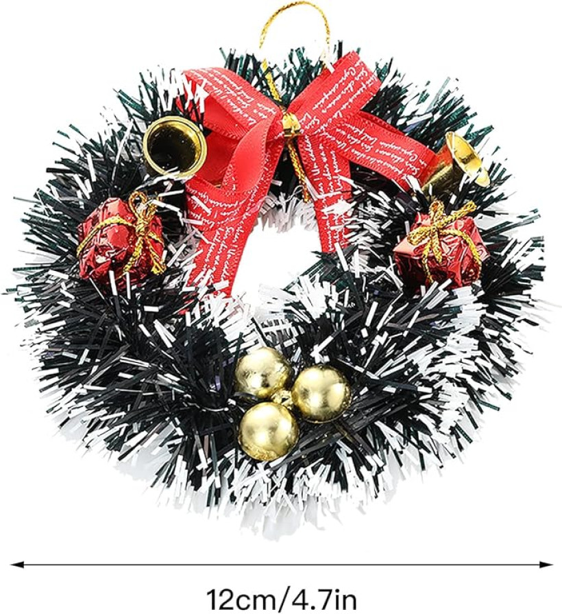 6 szt. Świąteczny pierścień na świece, stół, mini wieniec, świecznik, girlanda, pierścienie na Boże Narodzenie, święta, dekoracja stołu do domu 