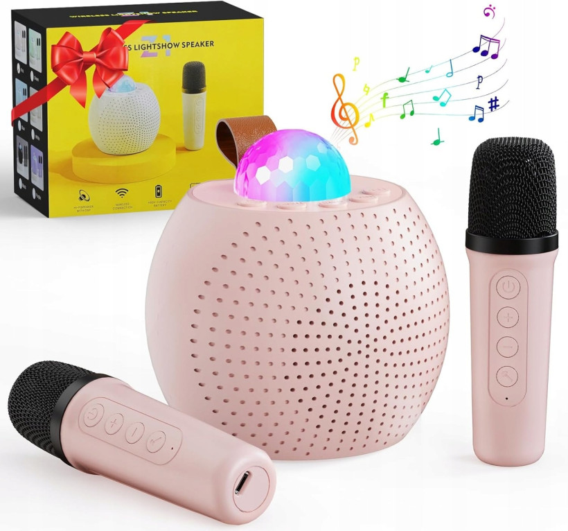 MINI ZESTAW DO KARAOKE + GŁOŚNIK BEZPRZEWODOWY Z BLUETOOTH DLA DZIECI