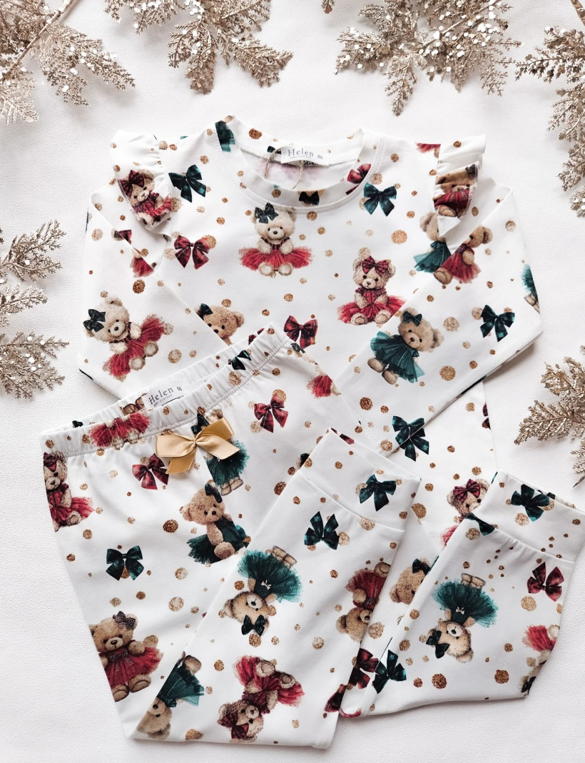 PIŻAMA ŚWIĄTECZNE MISIE DZIEWCZYNKA HELEN