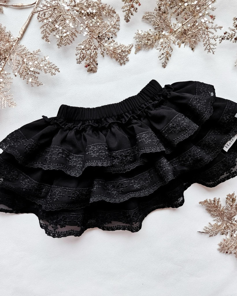 CZARNA SPÓDNICZKA Z KORONKĄ HELEN