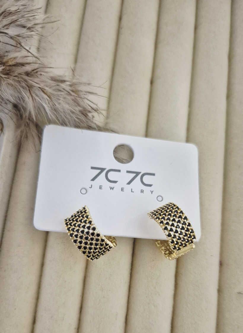 Koła z czarnymi cyrkoniami 2 cm