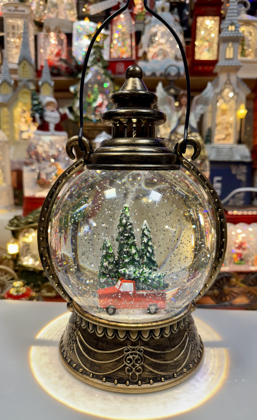 Lampion świąteczny kula duża. Pozytywka grająca. Wysokość 25cm