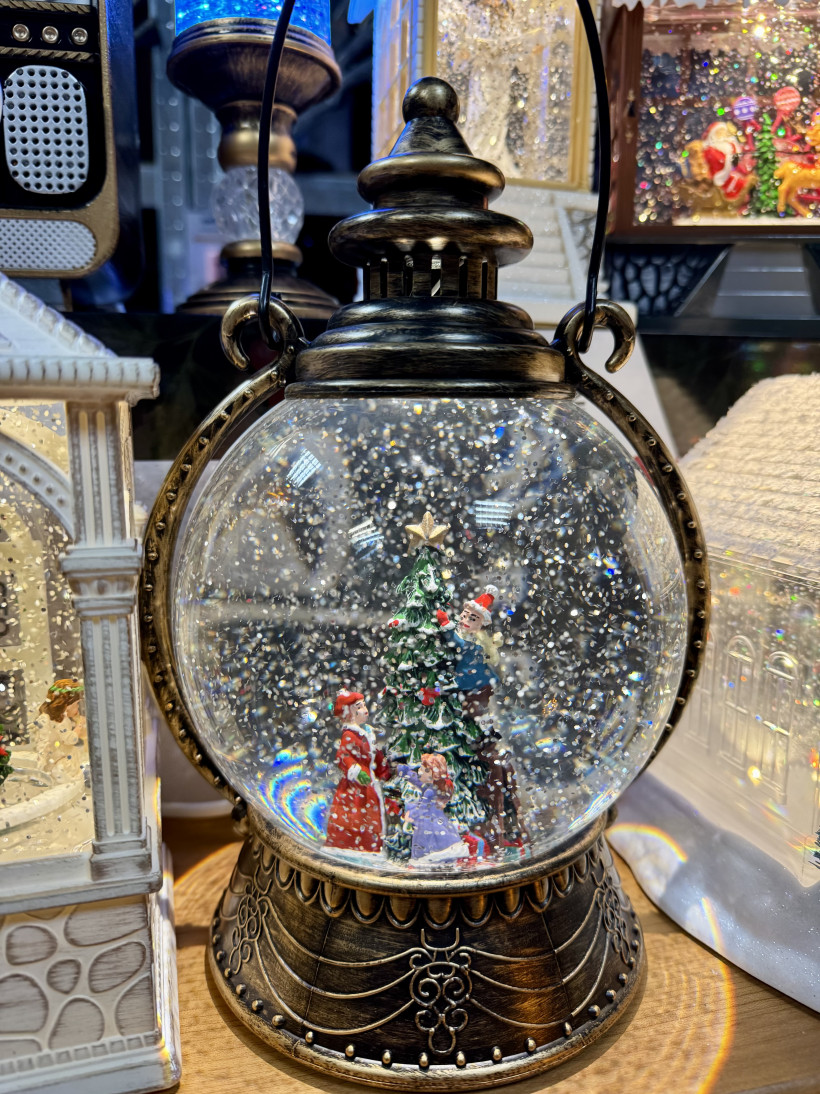 Lampion świąteczny kula duża. Pozytywka grająca. Wysokość 25cm