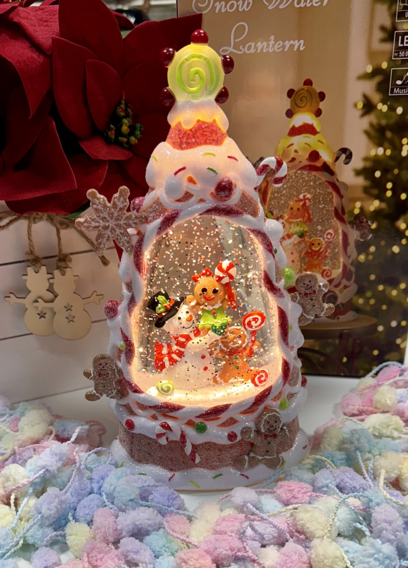 Lampion świąteczny choinka. Pozytywka grająca. Wysokość 24cm