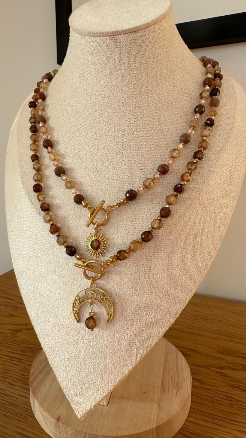 BIŻU AGA - komplet ręcznie wykonanej biżuterii (2 naszyjniki - krótszy i dłuższy) rezerwa dostawa pow. 14 dni 