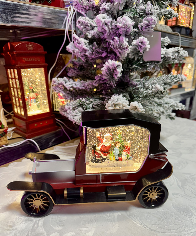 Lampion świąteczny. Samochód retro. Pozytywka grająca. Wysokość 16cm