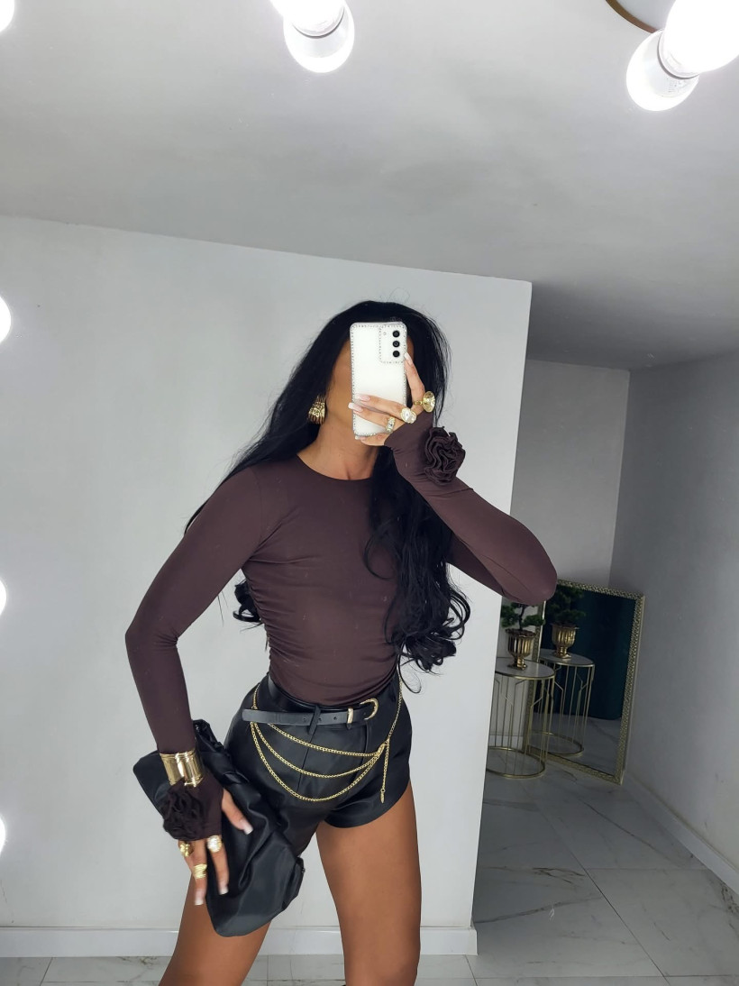 Bluzka Gold Lady Rose czekolada