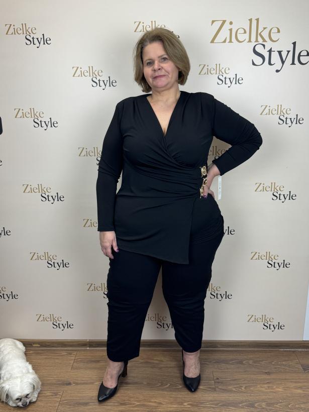 Tunika 3 złote sprzączki - 6672 - czarna