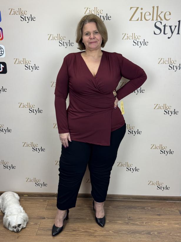 Tunika 3 złote sprzączki - 6672 - bordo