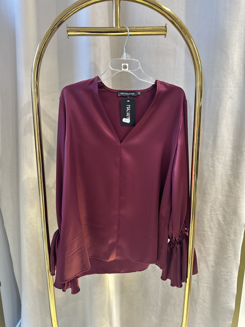 EM KOSZULA SATYNA BORDO DZWONKI