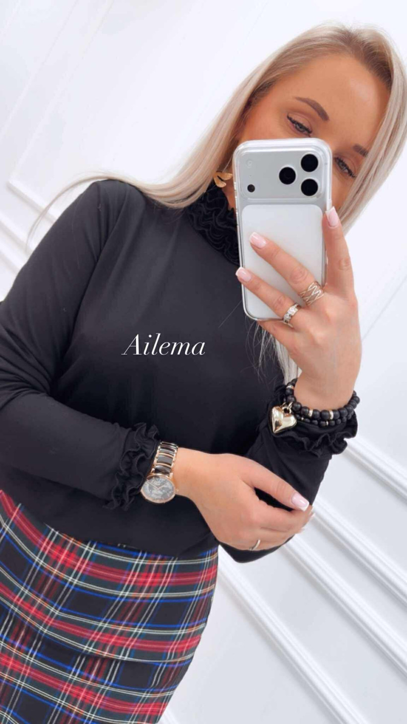 Bluzka marszczony  półgolf kk1558 długi rękaw 