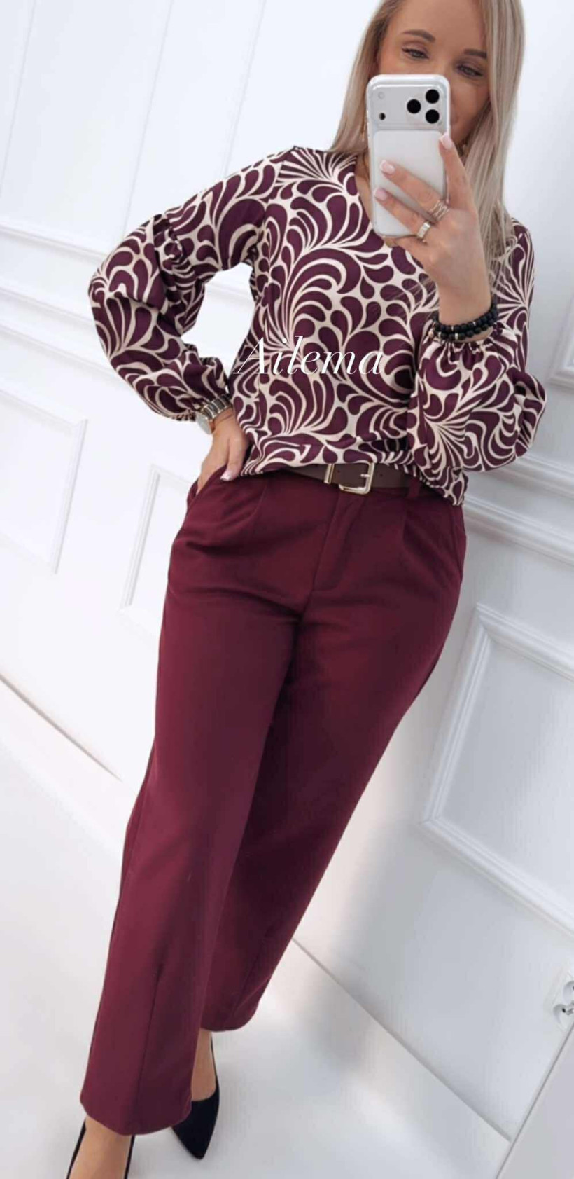 Spodnie prosta nogawka kk1562 z paskiem