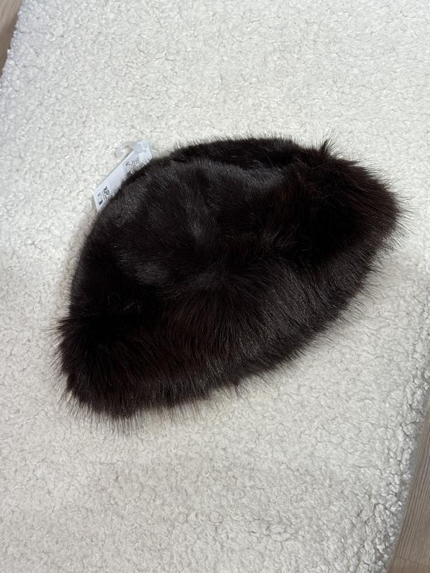 CZAPKA FUTRO BEANY CZEKOLADA