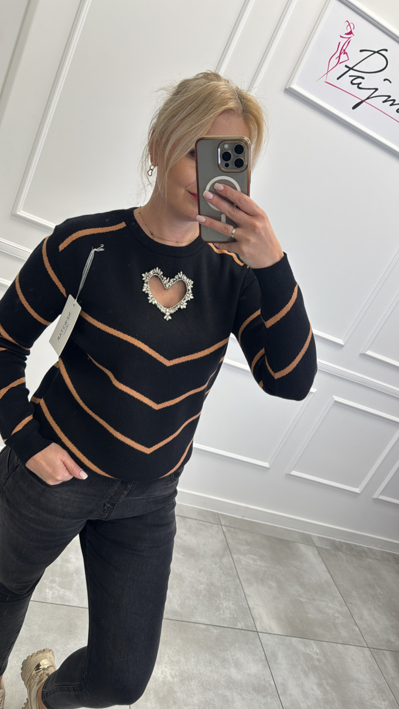 Sweter serce kryształy 14069