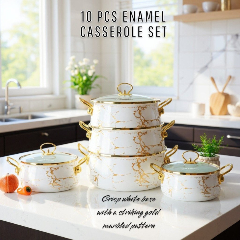 10-częściowy zestaw garnków emaliowanych MP-2654