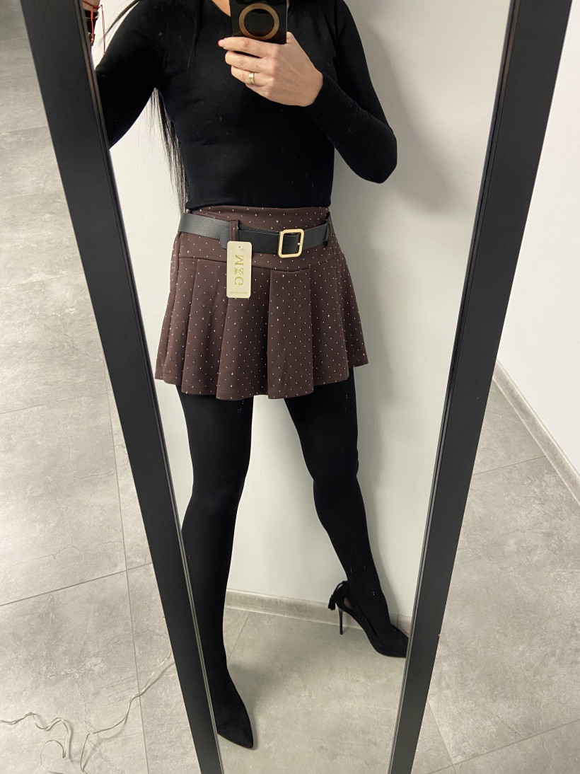 Spódnica 923 spódnico-spodenki, bling bling, z paseczkiem