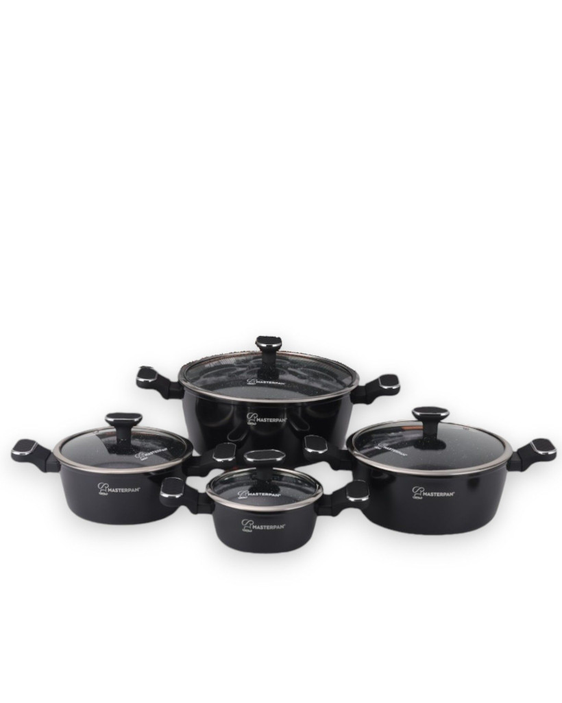 Zestaw garnków 8-częściowy czarny - MP-2802
