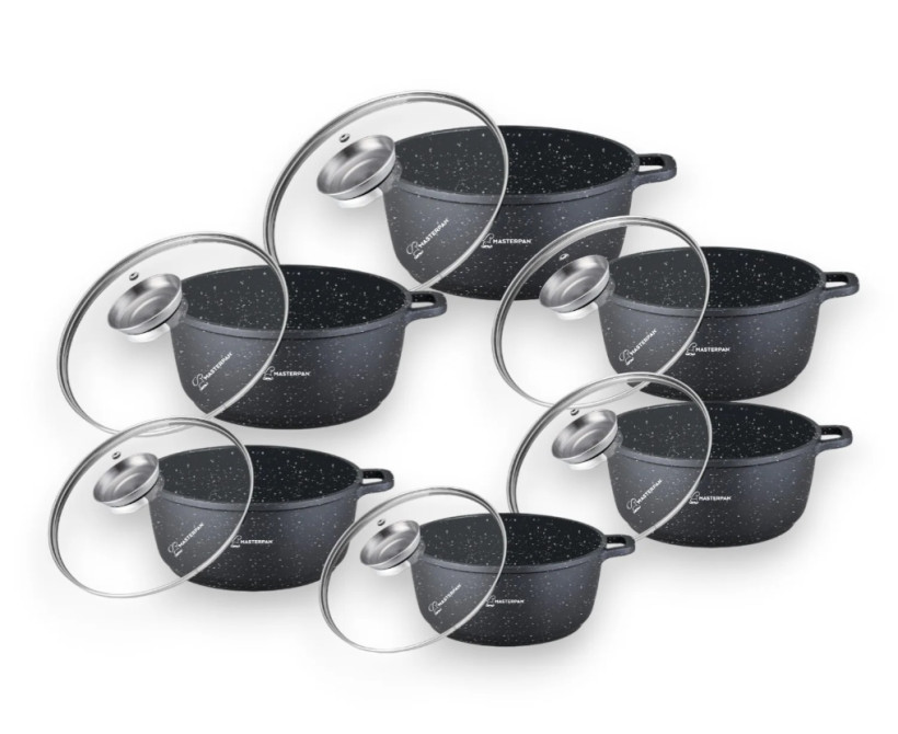 Zestaw garnków marmurkowych 12 elementów - MP-2152