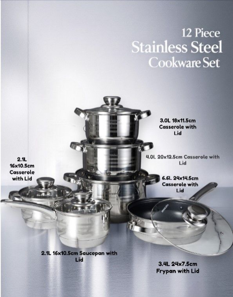 Zestaw garnków ze stali nierdzewnej 12 el. - MP-5111