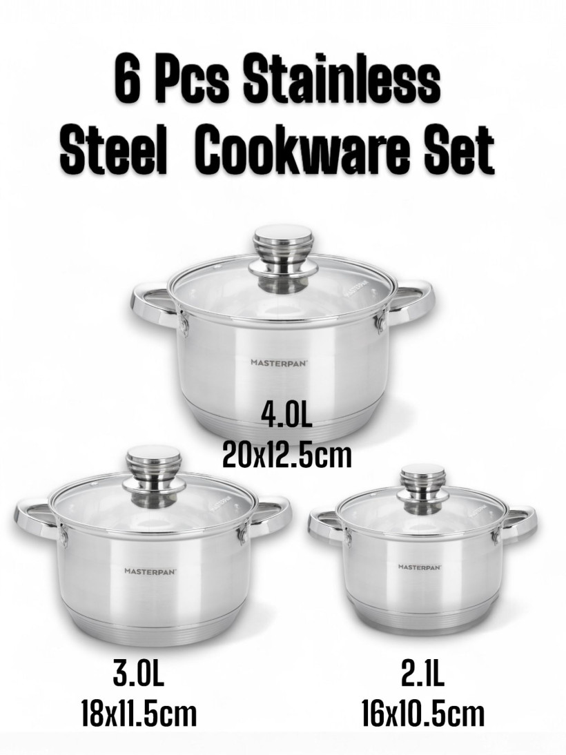 Zestaw garnków ze stali nierdzewnej 6 el. - MP-5001