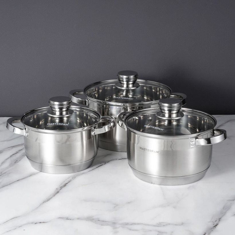 Zestaw garnków ze stali nierdzewnej 6 el. - MP-5002