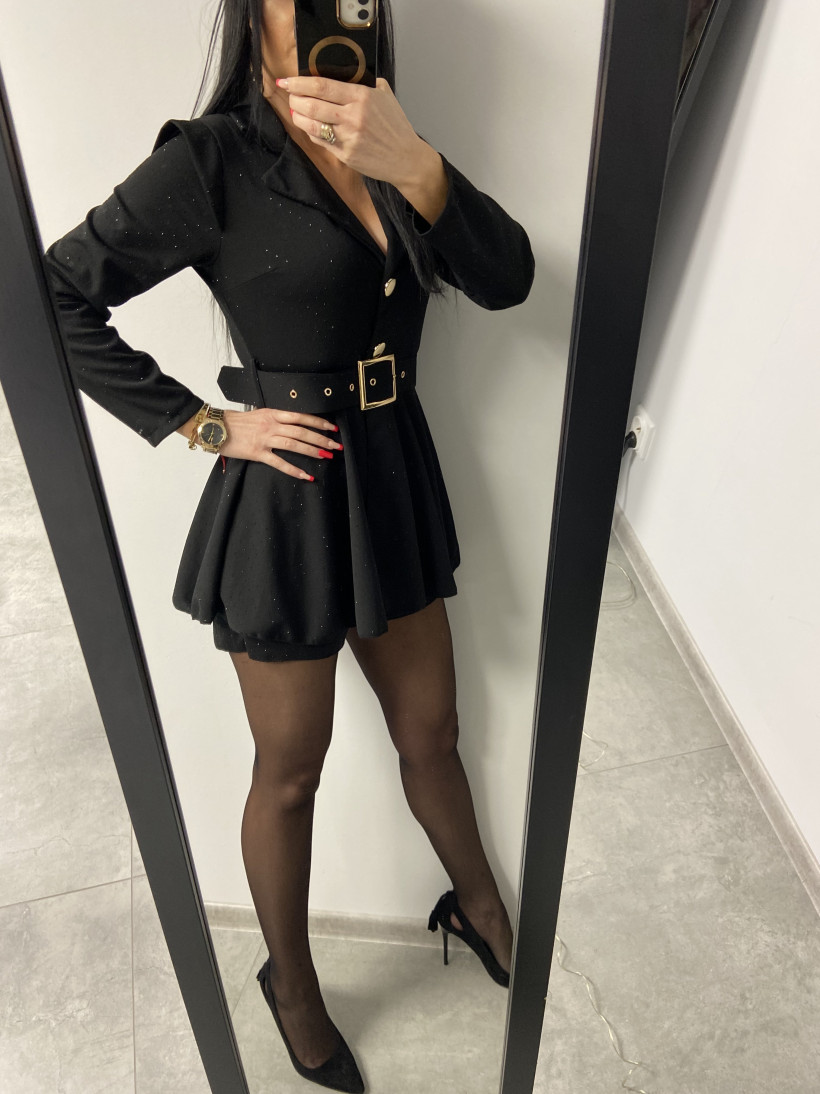 Kombinezon 1713 bling bling,  z paskiem i złotą klamrą