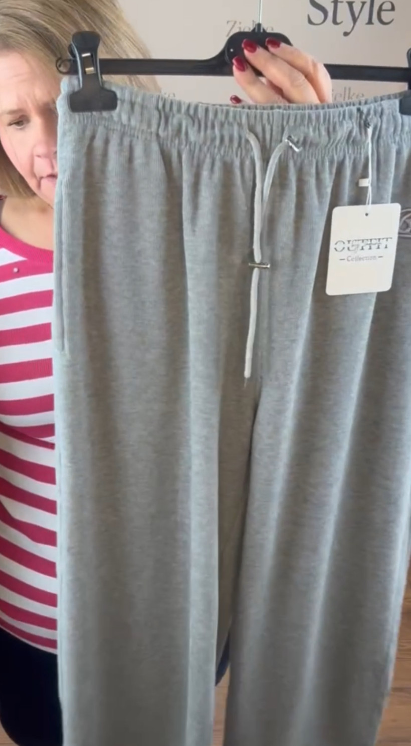 Spodnie jednokolorowe Bad ściągana nogawka na troczek - (l/xl, xl/2xl) - 20284 - popiel