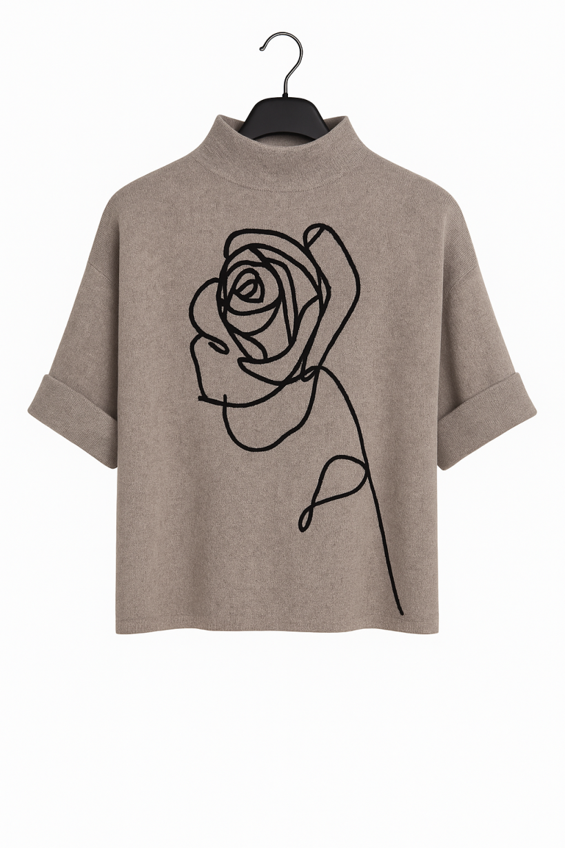 Sweter róża szary 1686