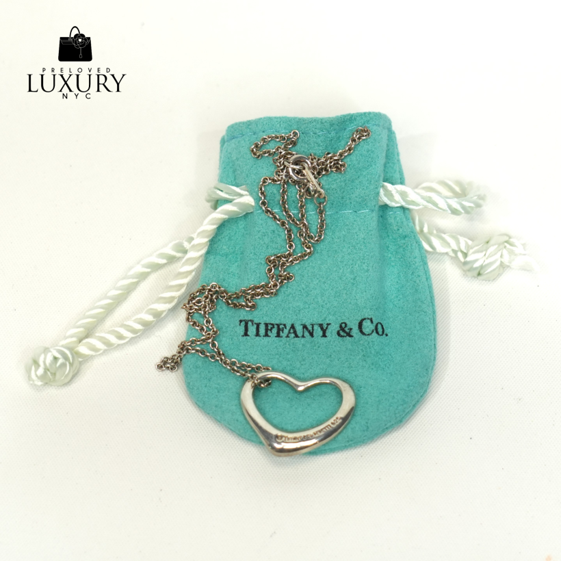 TIFFANY Open Heart (Precious Metal) Necklace Pendant 925 5.5g
