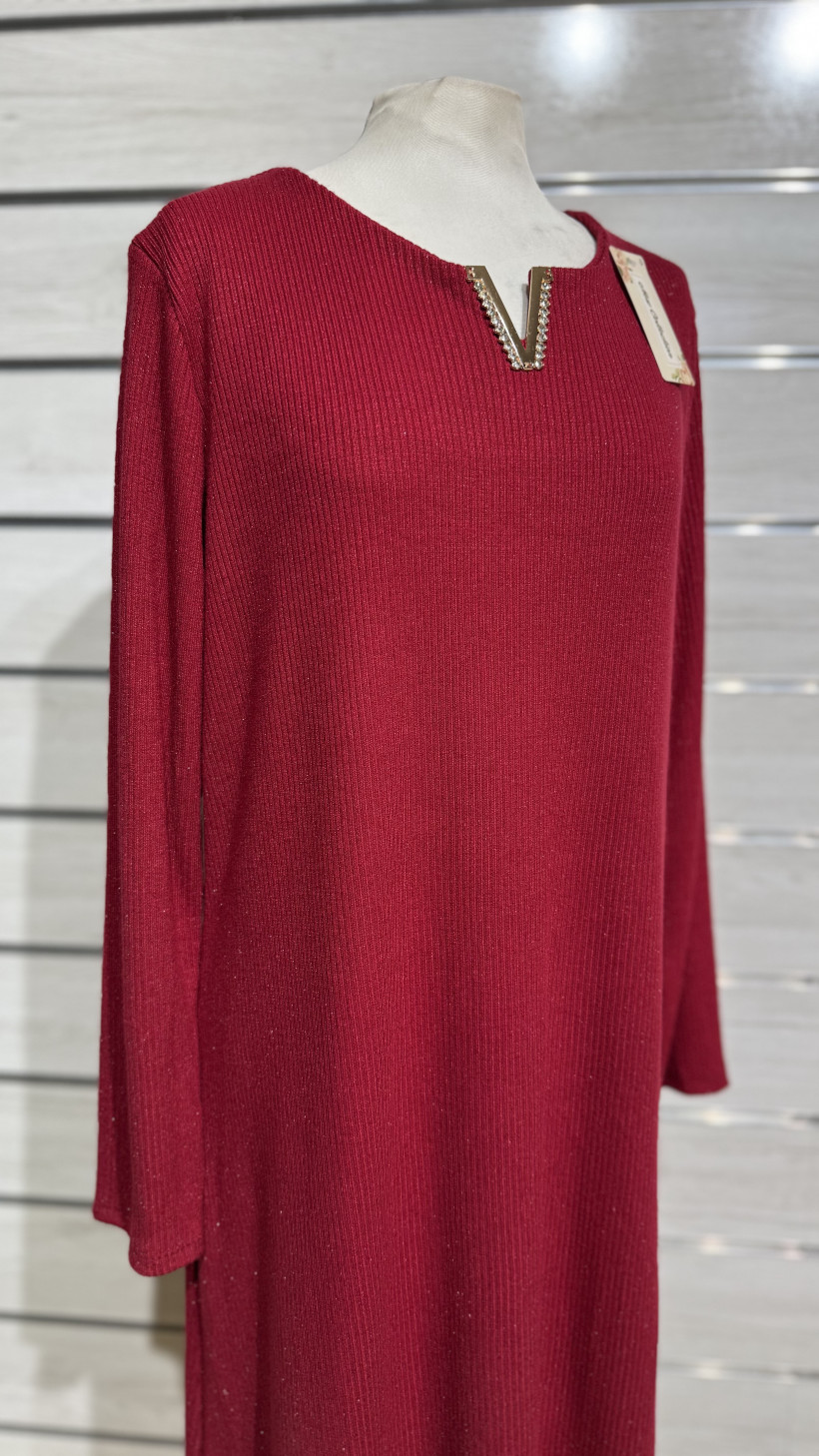 VESTIDO MALHA C/ ALFINETE GOLA