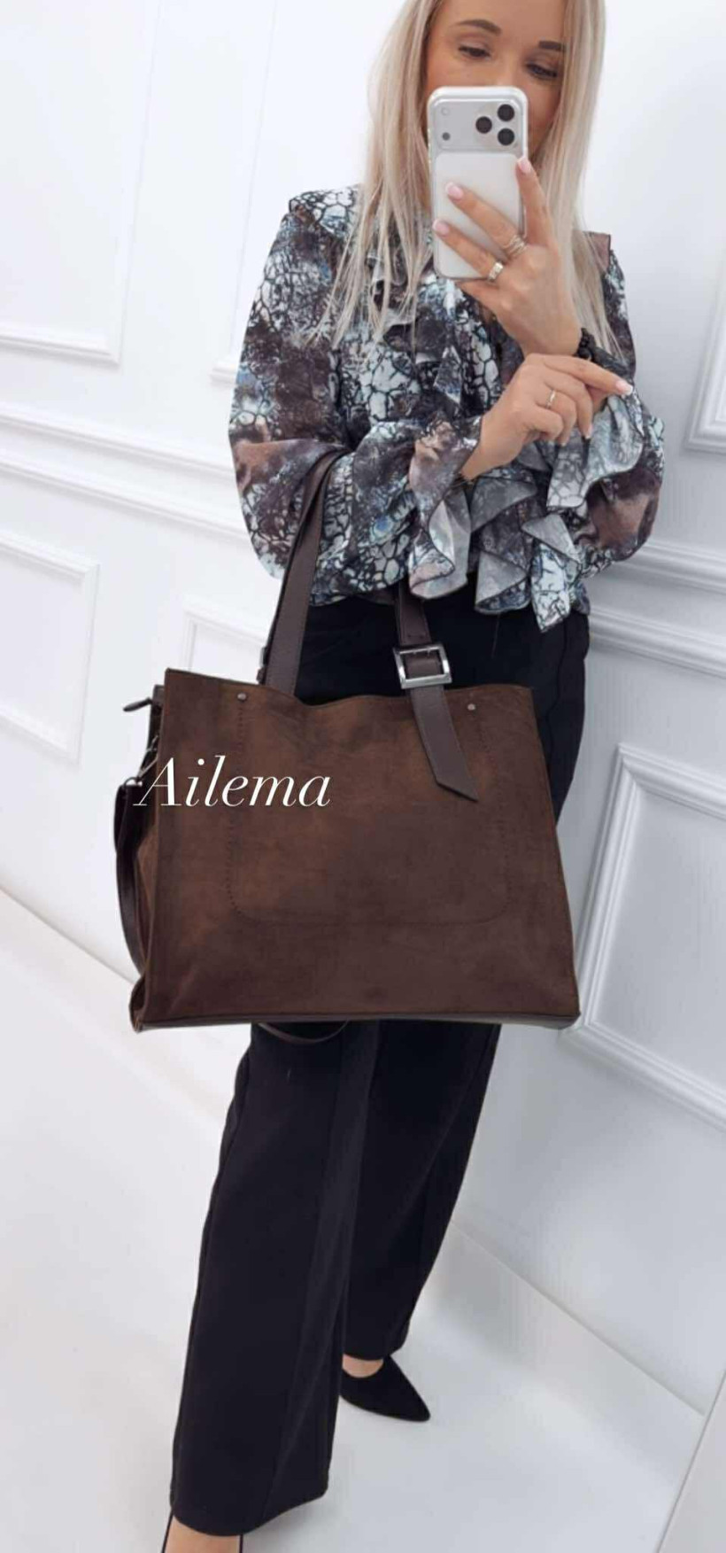 WYPRZEDAŻ Torebka shopperka T70343 z paskiem 