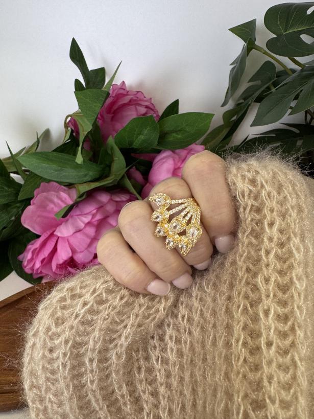 Pierścionek cyrkonie 14098 B