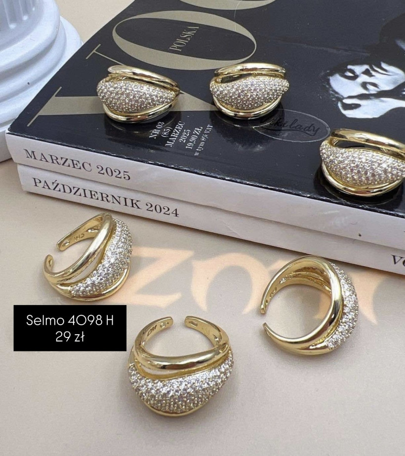 Pierścionek wysadzany cyrkoniami 14098 H