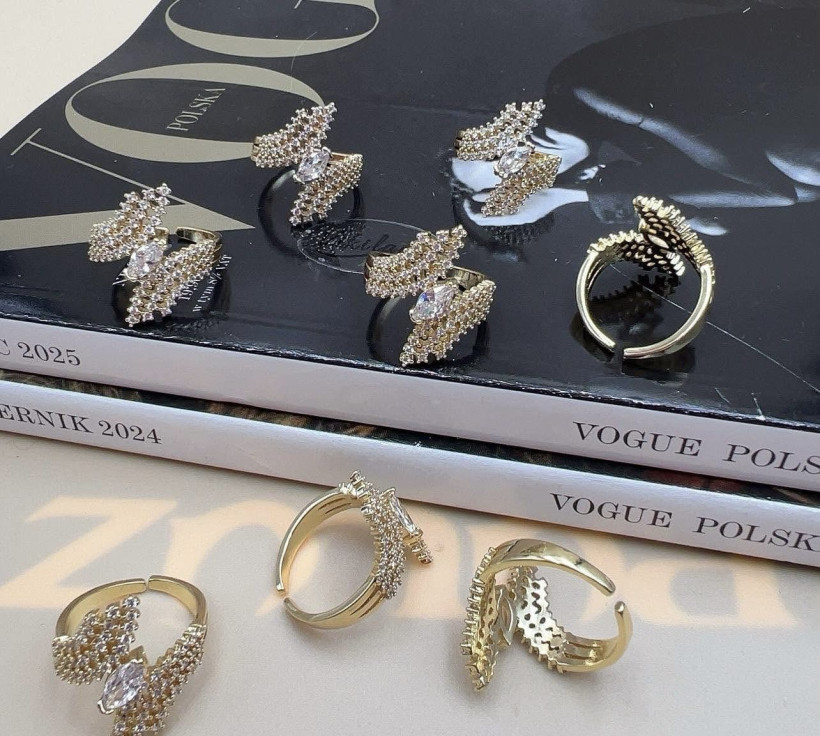 Pierścionek oczko cyrkonie 14098 K