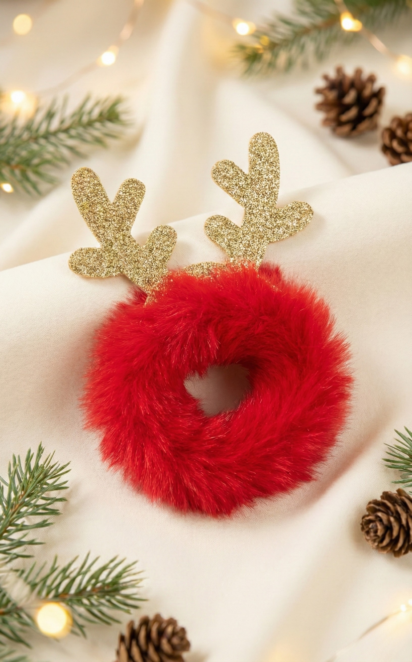 Gumka do włosów świąteczna z rogami Renifera 