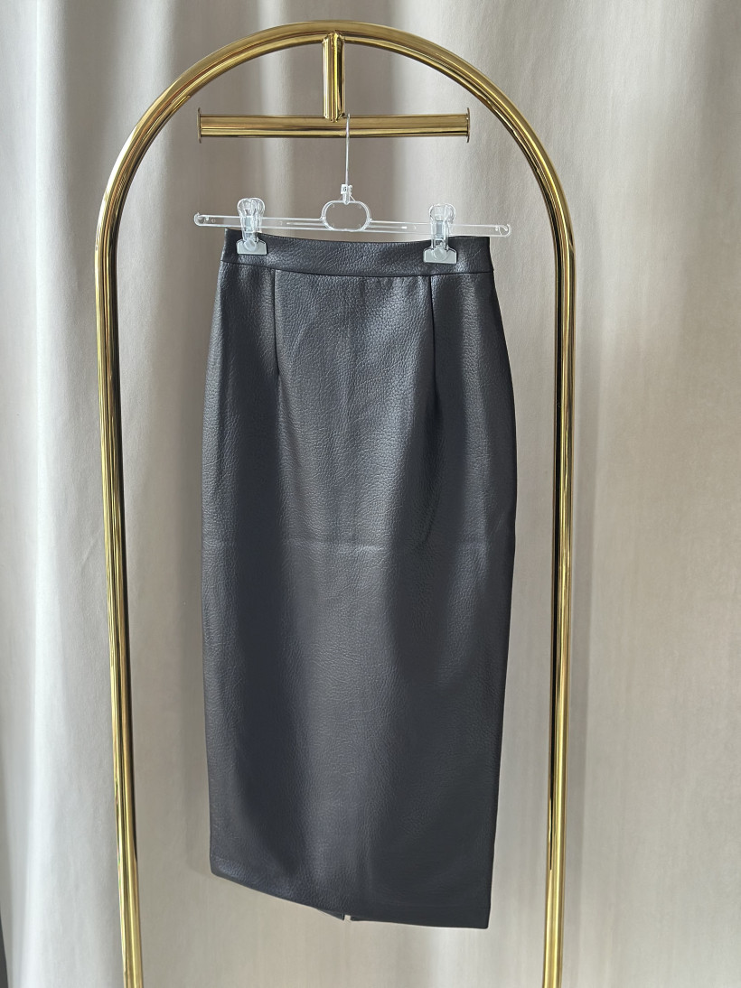 LA MILLA SPÓDNICA OŁÓWKOWA ECO SKÓRA  CZEKOLADA